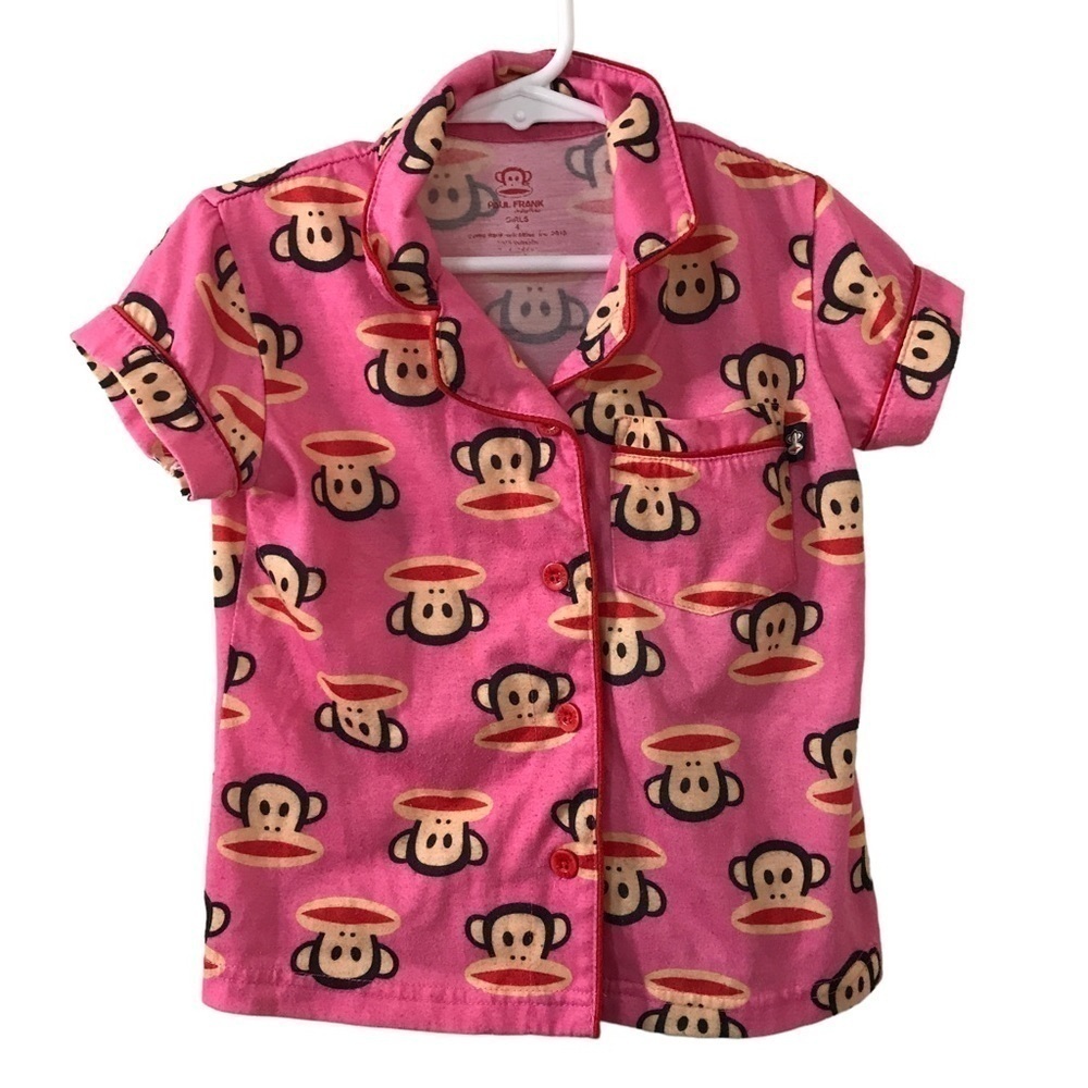 3/$15 Paul frank kids punk pajama button down collar shirt size 4
